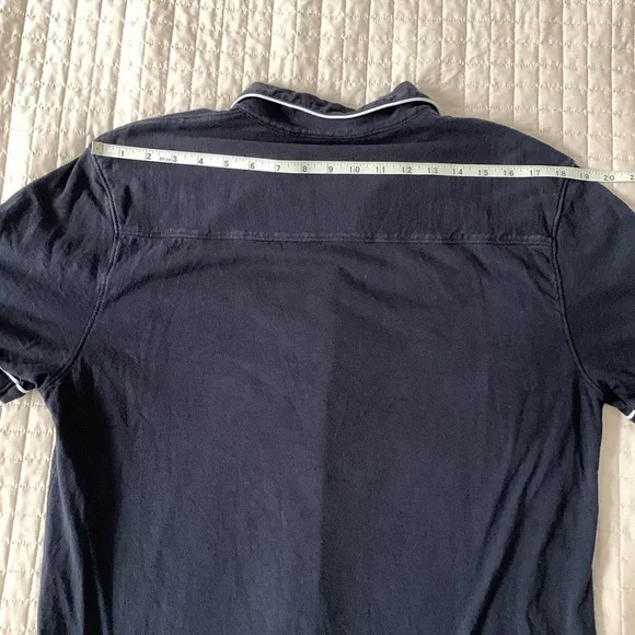 J. Crew Blue and White Short Sleeve Button Down Shirt, Medium - Picture 5 of 6